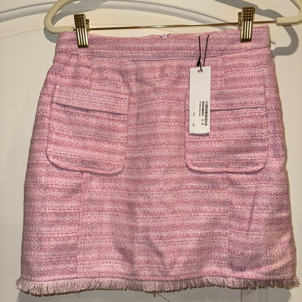 BB Dakota Blush Tweed Skirt